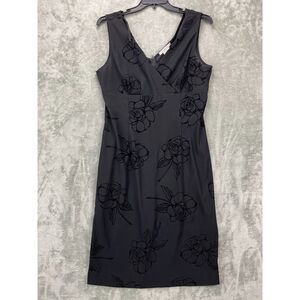La Belle Women's Dress Black Size 15/16 Rose‎ Print Made in USA
